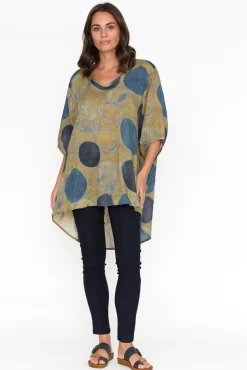 Cotton Tops<Cotton Village Abra Blue Spot Oversized Top