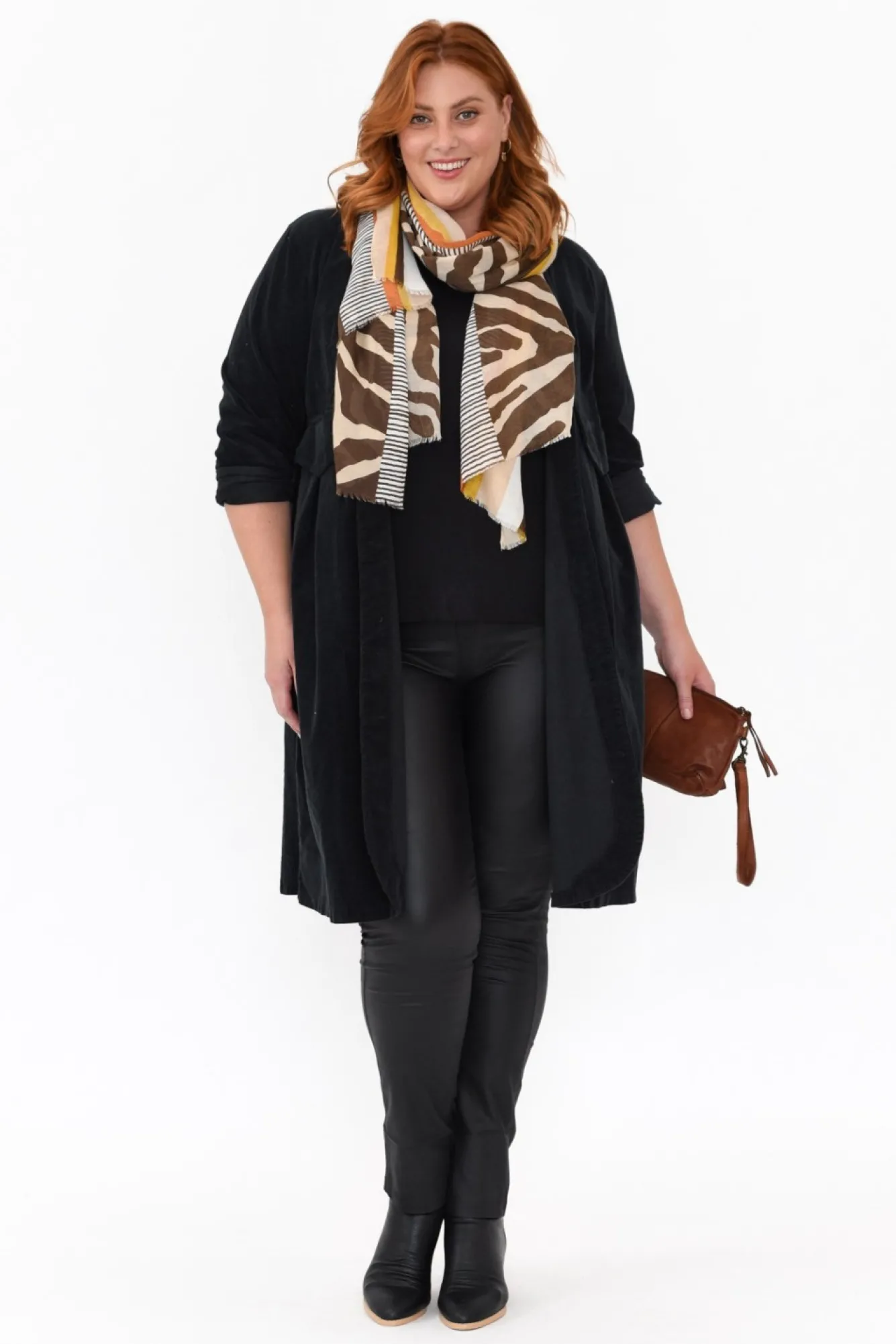 Coats<Donna Donna Abraham Black Corduroy Coat