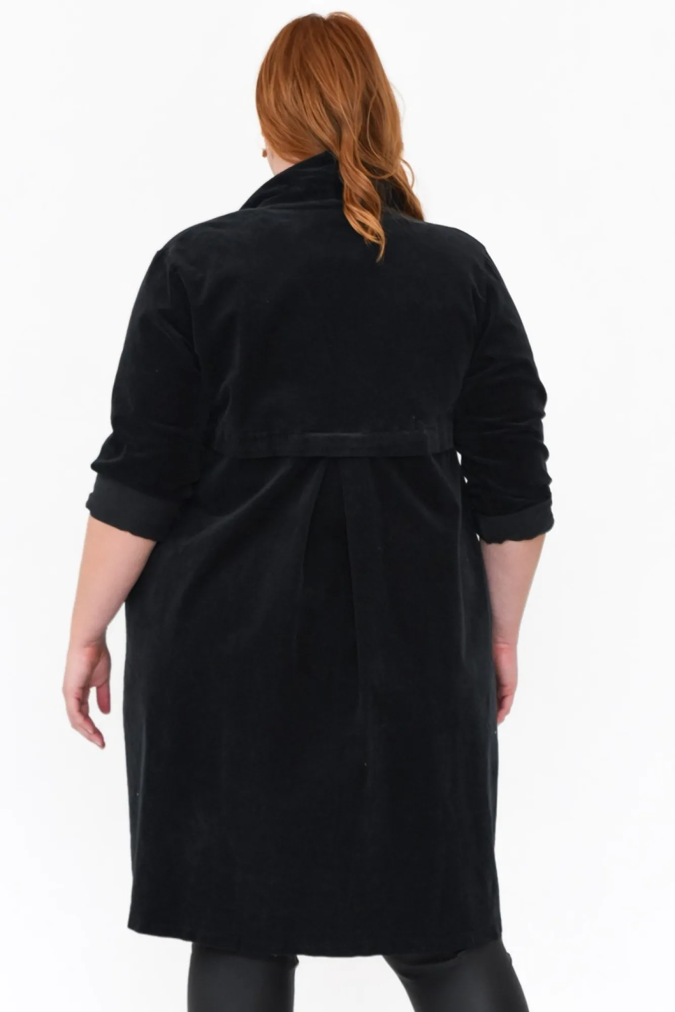 Coats<Donna Donna Abraham Black Corduroy Coat