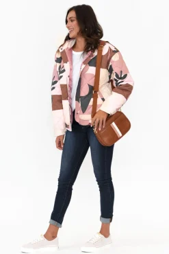 Jackets<Elm Abstraction Beige Jacket