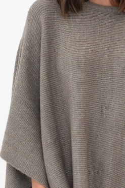 Ponchos<Zura Addie Grey Wool Blend Poncho