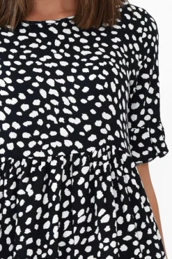 Below Knee Dresses<New U Collection Addison Navy Fleck Tier Dress