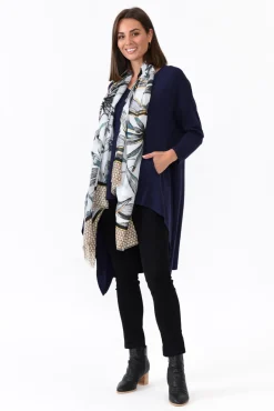 Knitwear<Cali and Co Addy Navy Hi Lo Knit Jumper