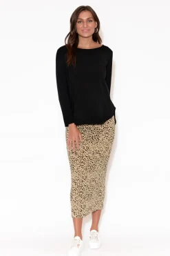 Sleeved Tops<Lou Lou Adele Black Long Sleeve Bamboo Tee