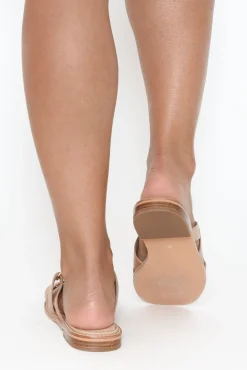 Slides<Nude Shoes Adley Khaki Leather Sandal