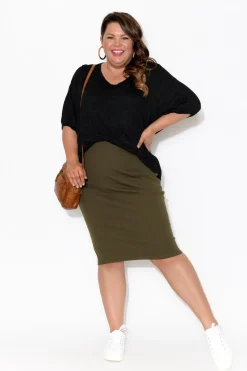 Cotton Tops<Cotton Village Agnes Black Crinkle Cotton Hi Lo Top