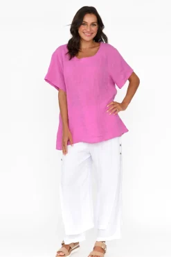 Pants<La Mode Aida White Cotton Blend Layered Pant