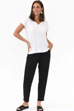 Pants<Willow Tree Alabama Black Modal Straight Leg Pant