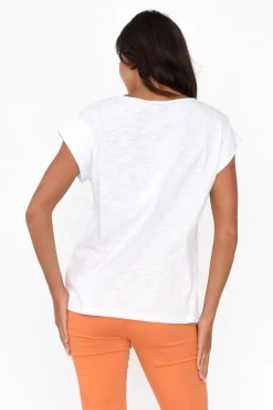 Cotton Tops<Cafe Latte Alberta Orange Cotton Sequin Tee