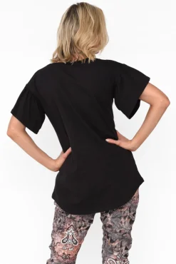 Cotton Tops<Betty Basics Alessia Black Cotton Blend Frill Top