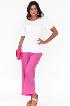 Sleeved Tops<Betty Basics Alessia White Cotton Blend Frill Top