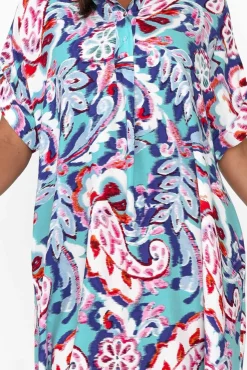 Midi Dresses<Willow Tree Aletta Blue Garden Collared Dress