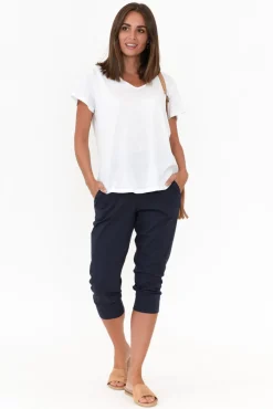Pants<Betty Basics Alexia Navy Cotton Cropped Jogger Pant