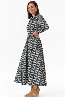 Cotton Dresses<Dear Sutton Alexis Midnight Stampede Cotton Poplin Dress