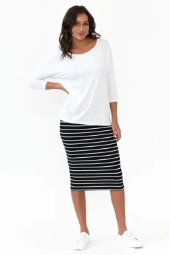 Skirts<Betty Basics Alicia Stripe Midi Skirt