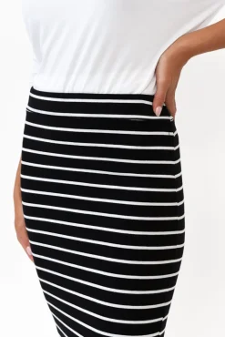 Skirts<Betty Basics Alicia Stripe Midi Skirt