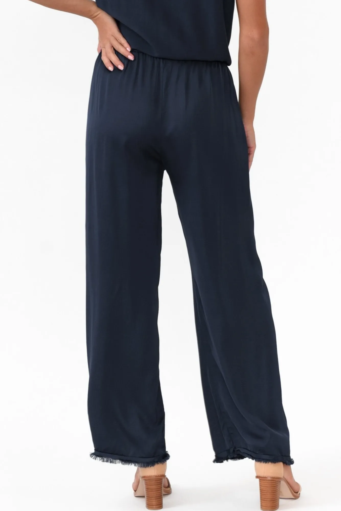 Pants<Italian Closet Alistair Navy Gloss Frayed Pant