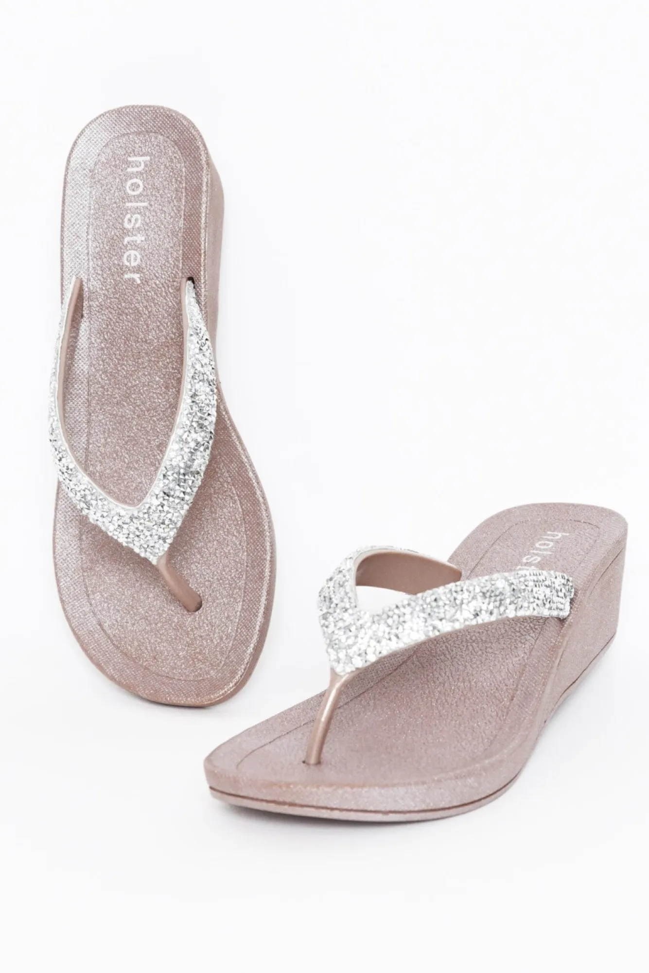 Heeled Sandals<Holster Alora Champagne Diamante Wedge