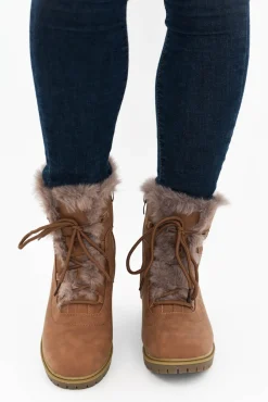 Boots<Bay Lane Alpine Tan Faux Fur Boot