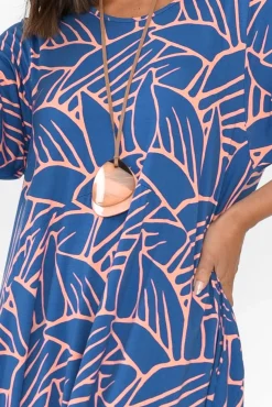 Bamboo Dresses<PQ Alviva Blue Leaf Bamboo Dress