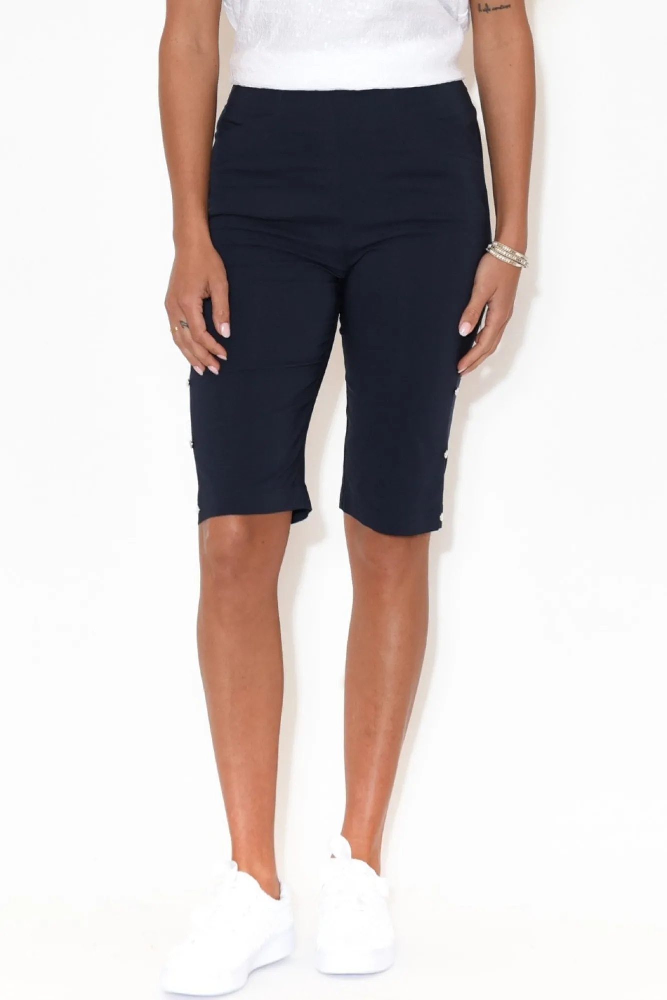 Shorts<Threadz Alyssa Navy Pocket Shorts