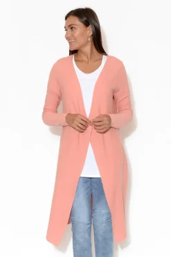 Knitwear<SASS Amanda Pink Cotton Knit Cardigan