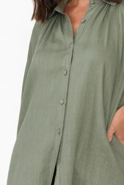 Shirts<Label of Love Amirah Khaki Button Up Shirt