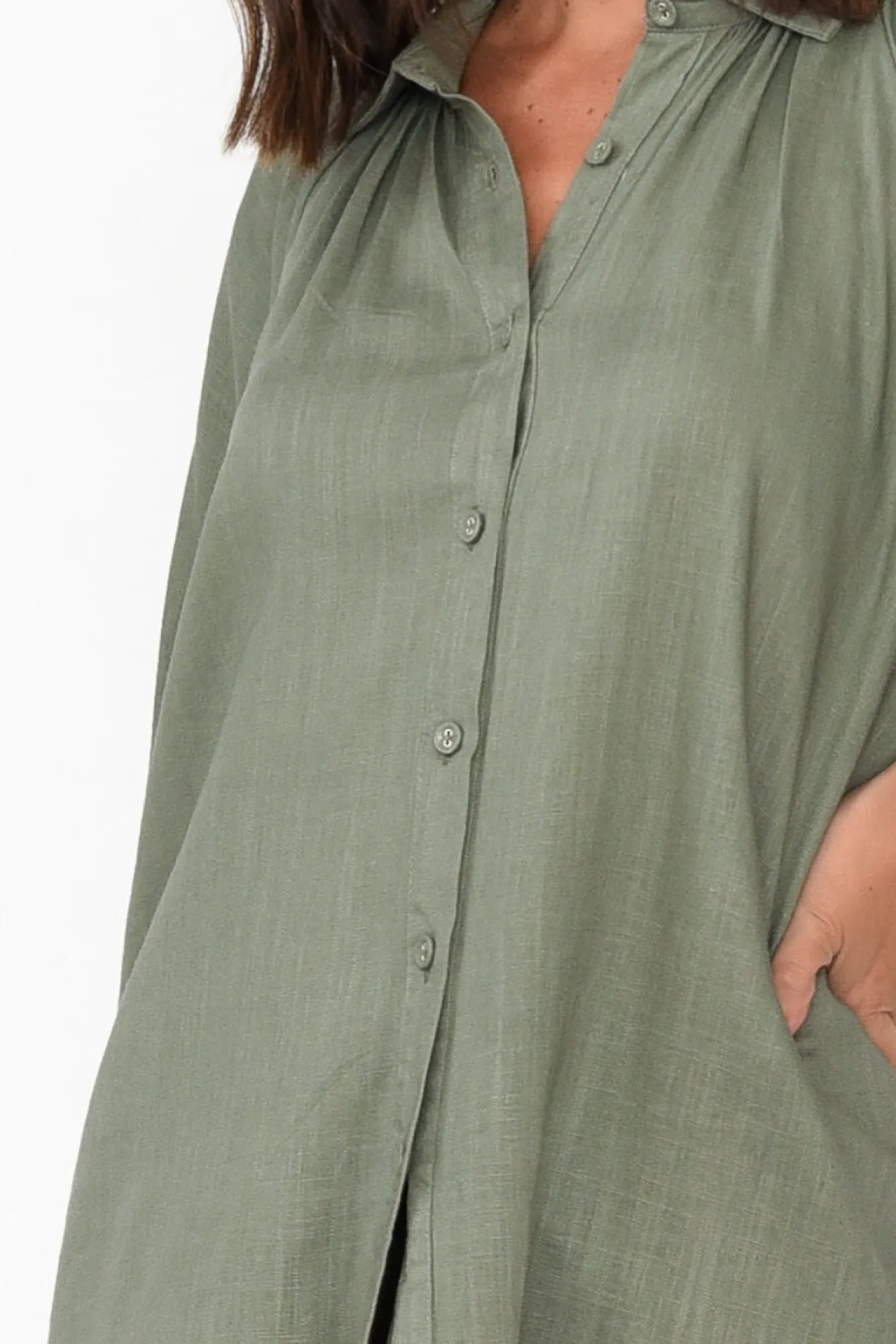 Shirts<Label of Love Amirah Khaki Button Up Shirt