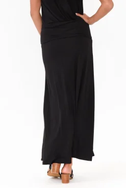 Skirts<Bamboo Villa Amy Black Bamboo Maxi Skirt