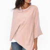 Ponchos<Zura Amy Light Pink Wool Blend Poncho