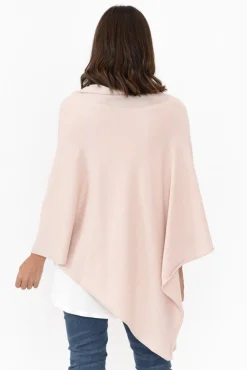 Ponchos<Zura Amy Pink Wool Blend Poncho