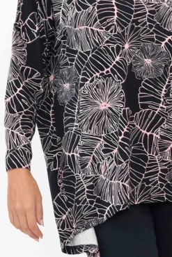 Sleeved Tops<PQ Anakin Navy Garden Hi Lo Bamboo Top