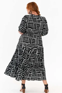 Maxi Dresses<Silver Wishes Anderson Black Stripe Tie Dress
