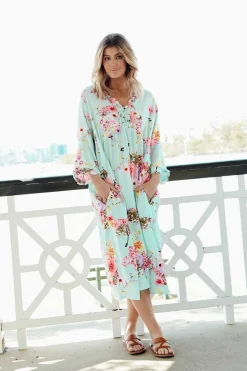 Below Knee Dresses<Red Lotus Andi Cherry Blossom Midi Dress