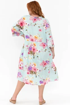 Below Knee Dresses<Red Lotus Andi Cherry Blossom Midi Dress