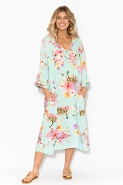 Below Knee Dresses<Red Lotus Andi Cherry Blossom Midi Dress