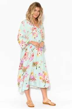 Below Knee Dresses<Red Lotus Andi Cherry Blossom Midi Dress