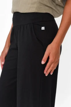 Pants<One Ten Willow Angelica Black Cotton Shirred Pant