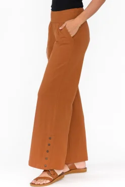 Pants<One Ten Willow Angelica Rust Cotton Shirred Pant