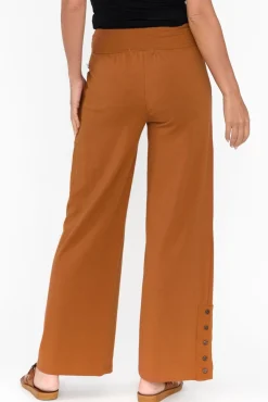 Pants<One Ten Willow Angelica Rust Cotton Shirred Pant