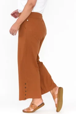 Pants<One Ten Willow Angelica Rust Cotton Shirred Pant