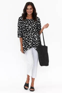 Linen Tops<Hourglass Anya Black Spot Linen Cotton Top