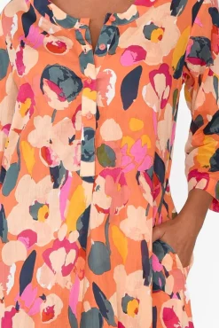 Maxi Dresses<One Summer Apia Coral Blossom Cotton Maxi Dress
