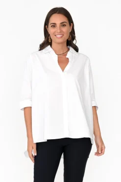 Cotton Tops<Circ The Label Arbor White Cotton Poplin Shirt