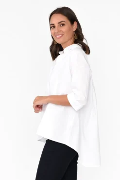 Cotton Tops<Circ The Label Arbor White Cotton Poplin Shirt
