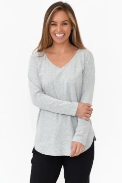 Cotton Tops<Cafe Latte Archer Grey Cotton Long Sleeve Top