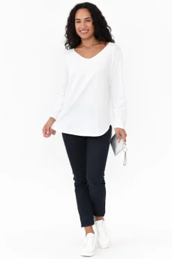 Cotton Tops<Cafe Latte Archer White Cotton Long Sleeve Top
