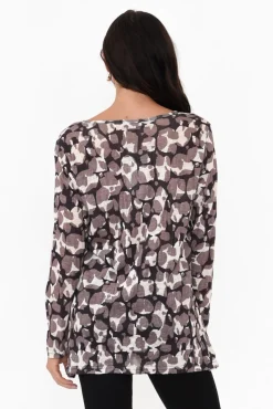 Sleeved Tops<Cafe Latte Archie Brown Splash Sequin Top