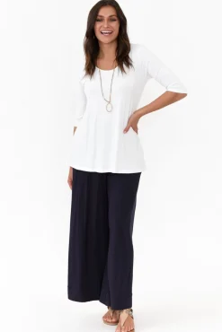 Sleeved Tops<Lou Lou Aretha White Bamboo Top