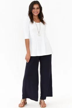 Sleeved Tops<Lou Lou Aretha White Bamboo Top